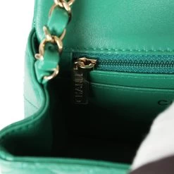 Chanel Mini Square Flap Bag Green Lambskin Gold Hardware -Online Bag Store C MN255 231101 1 11