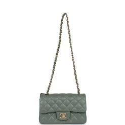 Chanel Mini Rectangular Flap Bag Olive Green Caviar Antique Gold Hardware -Online Bag Store C MN255 231128 1 07