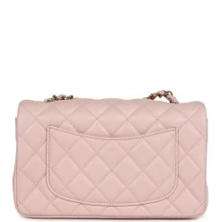 Chanel Mini Rectangular Flap Light Pink Lambskin Gold Hardware -Online Bag Store C MN255 231229 1 05