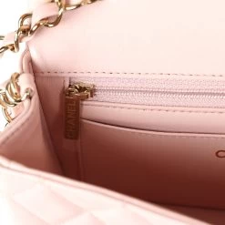 Chanel Mini Rectangular Flap Light Pink Lambskin Gold Hardware -Online Bag Store C MN255 231229 1 10