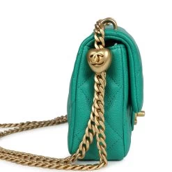 Chanel Sweetheart Crush Mini Rectangular Flap Green Caviar Antique Gold Hardware -Online Bag Store C MN255 240103 2 MB 04