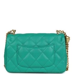 Chanel Sweetheart Crush Mini Rectangular Flap Green Caviar Antique Gold Hardware -Online Bag Store C MN255 240103 2 MB 05