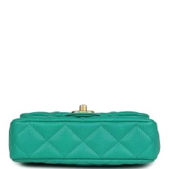 Chanel Sweetheart Crush Mini Rectangular Flap Green Caviar Antique Gold Hardware -Online Bag Store C MN255 240103 2 MB 09