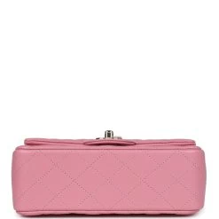 Chanel Mini Rectangular Flap Top Handle Dark Pink Lambskin Light Gold Hardware -Online Bag Store C MN255 240104 1 KN 06