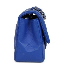 Chanel Mini Rectangular Flap Bag Blue Lambskin Silver Hardware 14 Chanel Mini Rectangular Flap Bag Blue Lambskin Silver Hardware -Online Bag Store C MN255 240117 1 04
