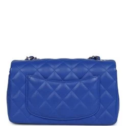 Chanel Mini Rectangular Flap Bag Blue Lambskin Silver Hardware 15 Chanel Mini Rectangular Flap Bag Blue Lambskin Silver Hardware -Online Bag Store C MN255 240117 1 05