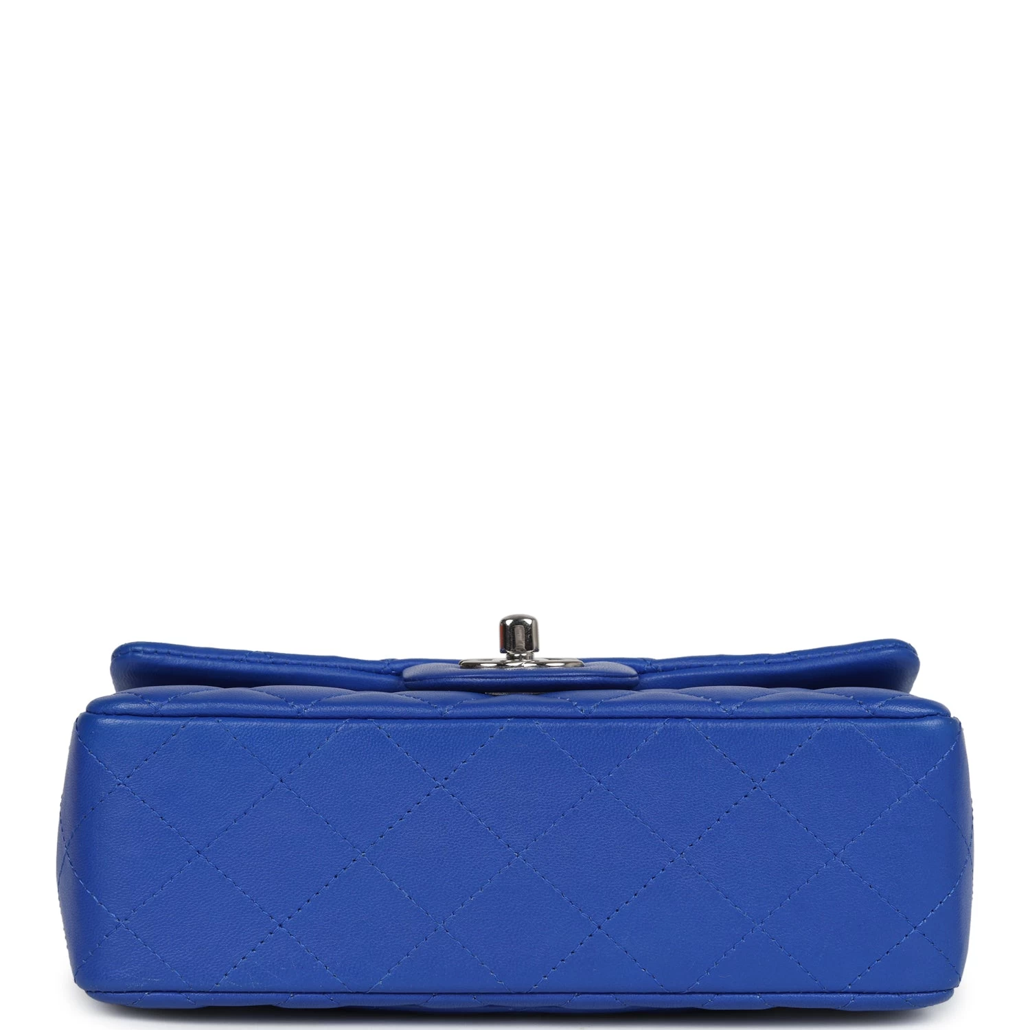 Chanel Mini Rectangular Flap Bag Blue Lambskin Silver Hardware 8 Chanel Mini Rectangular Flap Bag Blue Lambskin Silver Hardware - Image 6