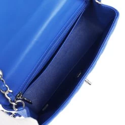 Chanel Mini Rectangular Flap Bag Blue Lambskin Silver Hardware 19 Chanel Mini Rectangular Flap Bag Blue Lambskin Silver Hardware -Online Bag Store C MN255 240117 1 08