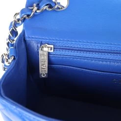 Chanel Mini Rectangular Flap Bag Blue Lambskin Silver Hardware 21 Chanel Mini Rectangular Flap Bag Blue Lambskin Silver Hardware -Online Bag Store C MN255 240117 1 10