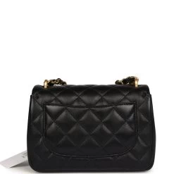 Chanel Mini Square Pearl Crush Flap Bag Black Lambskin Brushed Gold Hardware -Online Bag Store C MN255 240126 1 05