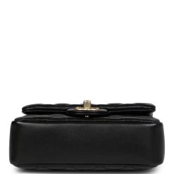 Chanel Mini Square Pearl Crush Flap Bag Black Lambskin Brushed Gold Hardware -Online Bag Store C MN255 240126 1 06