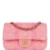 Chanel Mini Rectangular Flap Orange And Pink Tweed Gold Hardware -Online Bag Store C MN255 240206 1 01