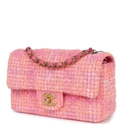 Chanel Mini Rectangular Flap Orange And Pink Tweed Gold Hardware -Online Bag Store C MN255 240206 1 03