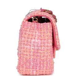 Chanel Mini Rectangular Flap Orange And Pink Tweed Gold Hardware -Online Bag Store C MN255 240206 1 04