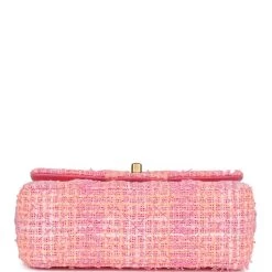 Chanel Mini Rectangular Flap Orange And Pink Tweed Gold Hardware -Online Bag Store C MN255 240206 1 06