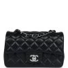 Chanel Mini Rectangular Flap Black Lambskin Silver Hardware 1 Chanel Mini Rectangular Flap Black Lambskin Silver Hardware -Online Bag Store C MN255 240212 1 01