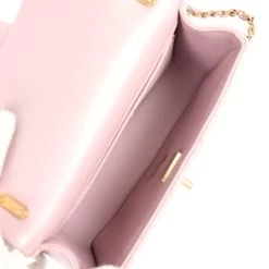 Chanel Mini Square Pearl Flap Bag Light Pink Iridescent Lambskin Brushed Gold Hardware -Online Bag Store C MN255 240216 4 08