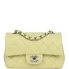 Chanel Mini Rectangular Flap Lime Lambskin Silver Hardware -Online Bag Store C MN255 240221 1 01