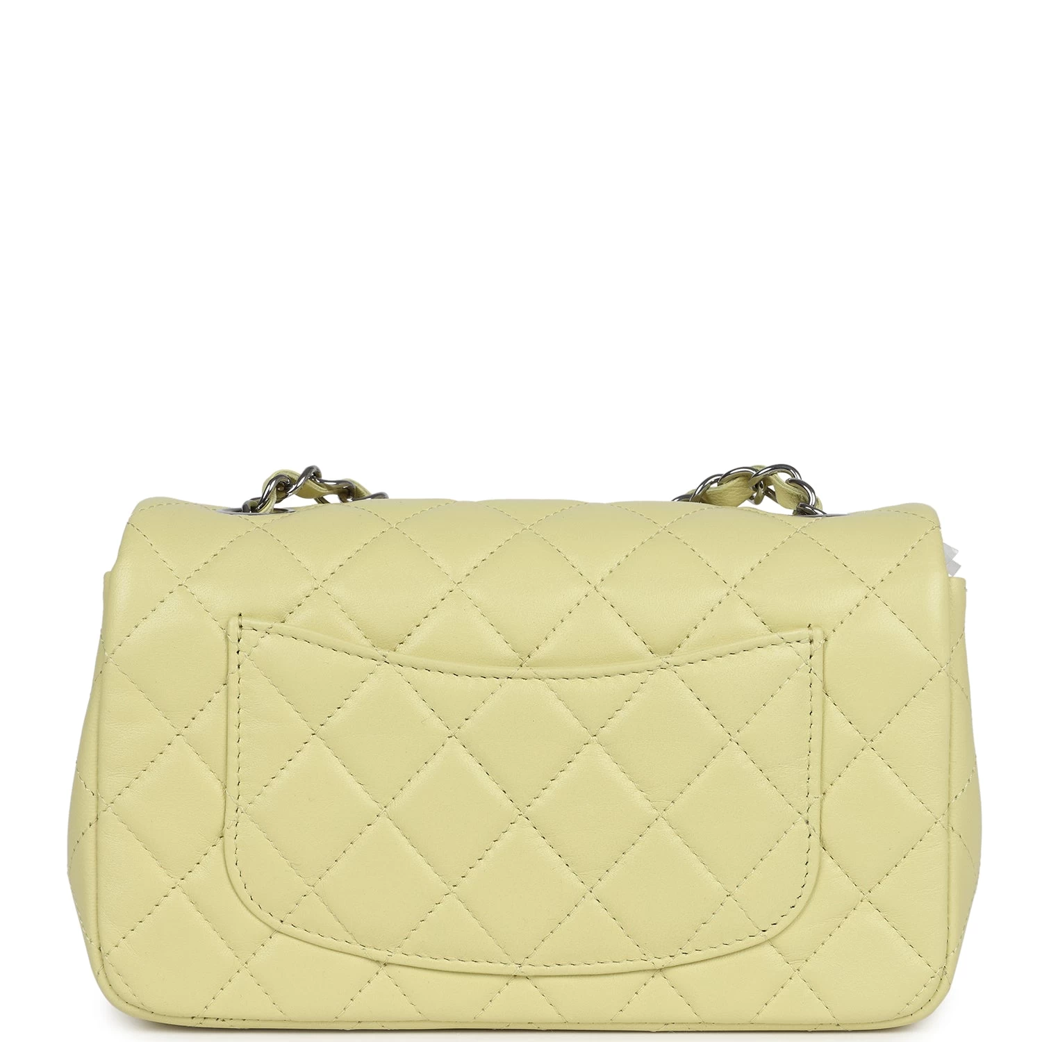 Chanel Mini Rectangular Flap Lime Lambskin Silver Hardware 6 Chanel Mini Rectangular Flap Lime Lambskin Silver Hardware - Image 4