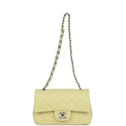 Chanel Mini Rectangular Flap Lime Lambskin Silver Hardware 18 Chanel Mini Rectangular Flap Lime Lambskin Silver Hardware -Online Bag Store C MN255 240221 1 07