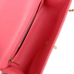 Pre-owned Chanel Mini Rectangular Flap With Top Handle Hot Pink Caviar Antique Gold Hardware -Online Bag Store C MN255 240227 1 08