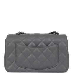Chanel Mini Rectangular Flap Bag Dark Grey Caviar Silver Hardware -Online Bag Store C MN255 240229 2 05