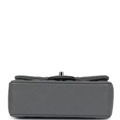 Chanel Mini Rectangular Flap Bag Dark Grey Caviar Silver Hardware -Online Bag Store C MN255 240229 2 06