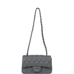 Chanel Mini Rectangular Flap Bag Dark Grey Caviar Silver Hardware -Online Bag Store C MN255 240229 2 07