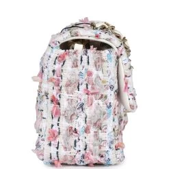 Chanel Mini Rectangular Flap Bag White/Pink/ Multicolored Tweed Light Gold Hardware -Online Bag Store C MN255 240305 2 CL 04