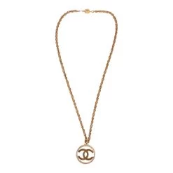 Vintage Chanel Gold CC Classic Pendant Necklace