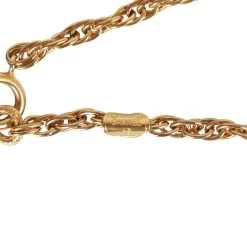 Vintage Chanel Gold Interlocking CC Hanging Pendant Necklace -Online Bag Store C N 010523 5 05
