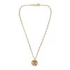 Vintage Chanel Gold Plated Crystal CC Charm Necklace