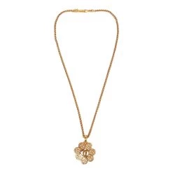 Vintage Chanel Gold Plated Interlocking CC Medallion Necklace
