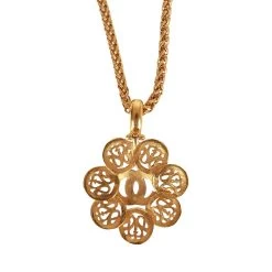 Vintage Chanel Gold Plated Interlocking CC Medallion Necklace -Online Bag Store C N 011023 1 05