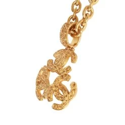 Vintage Chanel Gold Plated Triple Interlocking CC Necklace -Online Bag Store C N 011023 2 06