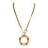 Vintage Chanel Gold Plated Gripoix Loupe Cocomark Necklace -Online Bag Store C N 230228 3 01