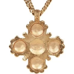 Vintage Chanel Gold Plated Lion Cross Pendant Necklace -Online Bag Store C N 230302 1 03