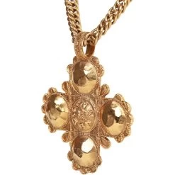 Vintage Chanel Gold Plated Lion Cross Pendant Necklace -Online Bag Store C N 230302 1 05