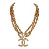 Vintage Chanel Gold Plated Triple Chain CC Necklace -Online Bag Store C N 230317 1 01
