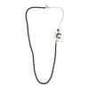 Chanel Black And White CC Logo Faux Pearl Glass Beads Long Necklace