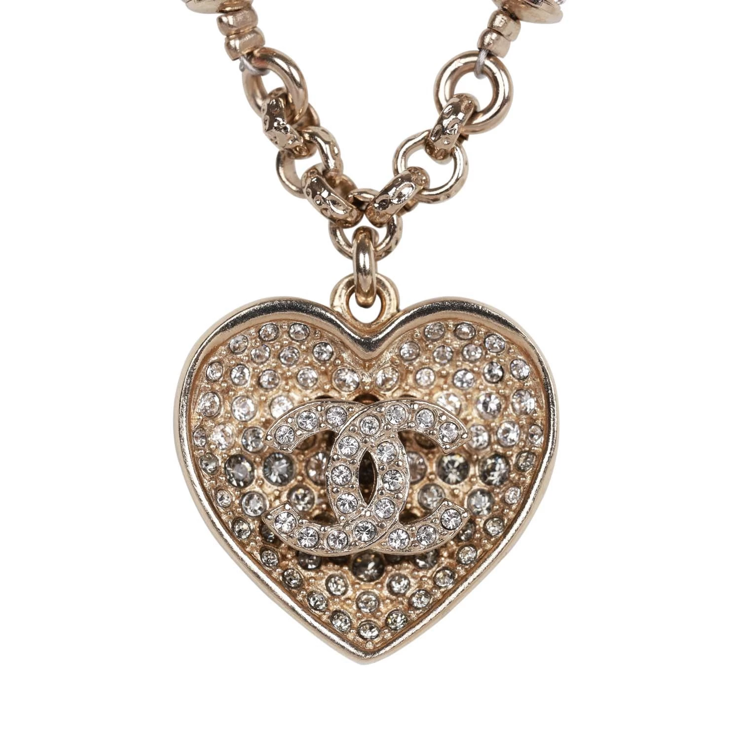 Chanel Black And Silver CC Crystal Heart Pendant Necklace 5 Chanel Black And Silver CC Crystal Heart Pendant Necklace - Image 3