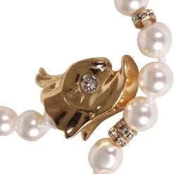Chanel Long Pearl Necklace With Clear Gripoix, Strass, And Gold -Online Bag Store C N 230731 5 03
