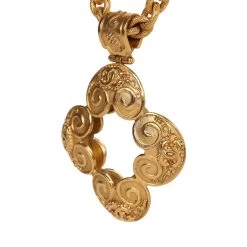 Vintage Chanel Gold Grapevine Mirror Pendant Necklace -Online Bag Store C N 230809 1 04