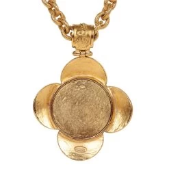 Vintage Chanel Gold Grapevine Mirror Pendant Necklace -Online Bag Store C N 230809 1 05