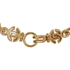 Vintage Chanel Gold Grapevine Mirror Pendant Necklace -Online Bag Store C N 230809 1 07