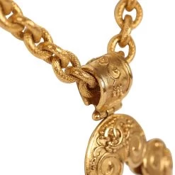 Vintage Chanel Gold Grapevine Mirror Pendant Necklace -Online Bag Store C N 230809 1 08