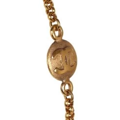 Vintage Chanel Medallion Cable Chain Gold Metal Necklace -Online Bag Store C N 230831 1 03