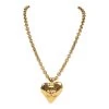 Vintage Chanel Gold CC Heart Pendant Necklace Gold Hardware