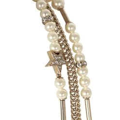 Chanel Pearl Flap Bag Pendant Necklace Light Gold Hardware -Online Bag Store C N 240130 1 YB 07