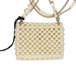 Chanel Pearl Flap Bag Pendant Necklace Light Gold Hardware -Online Bag Store C N 240130 1 YB 08